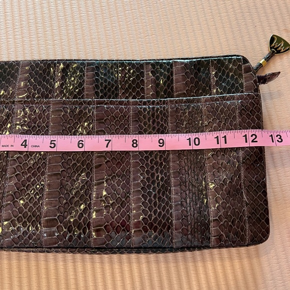 Morris Moscowitz immaculate vintage  reptile clutch plum - Picture 1 of 8